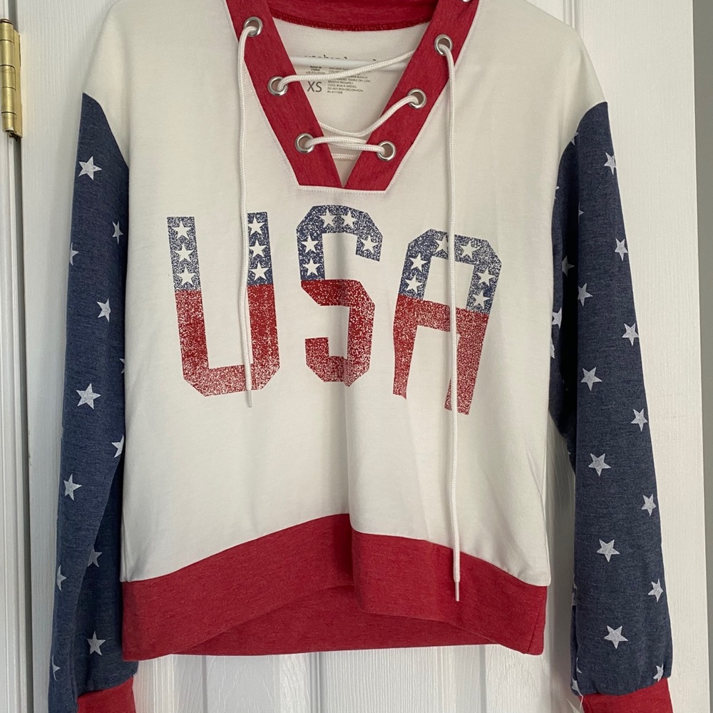 lace front patriotic sweatshirt